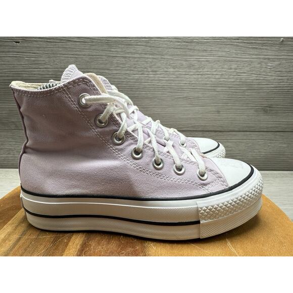 CONVERSE CHUCK TAYLOR ALL STAR HI PLATFORM SNEAKER PALE AMETHYST Size 6 - Picture 1 of 8